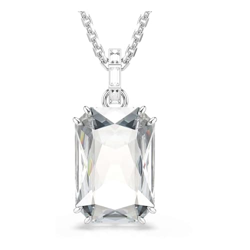Image of Swarovski Millenia Pendant Necklace, Clear Octagon-Cut Crystal in a Rhodium-Finished Setting, Part of the Millenia Collection