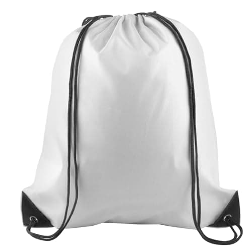 Image of PLULON White Drawstring Bags Drawstring Backpack Bulk, String Backpack Cinch Sack Sport Gym Bags for Yoga Traveling Outdoor Sports