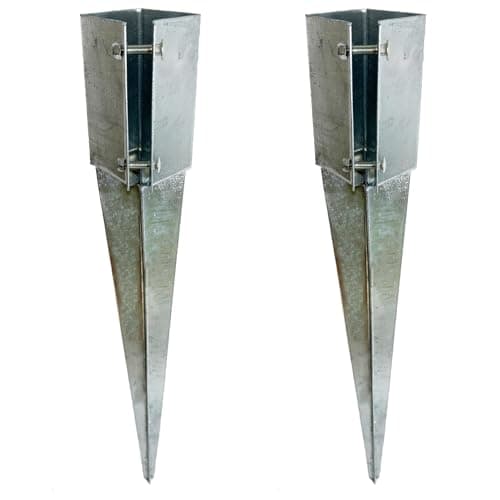 Image of Fence Post Holder Support Drive in Spike Galvanised 100 x 100 x 750mm 2PK