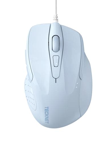 Image of TECKNET USB Wired Mouse, 6400 DPI Mice 4 Adjustable DPI with 6-Button Corded, Optical Computer Mouse with Ergonomic Design for Laptop, Chromebook, PC, Desktop, Mac, Notebook