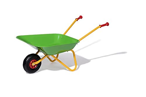 Image of ROLLY TOYS Children's Wheelbarrow (Colour Yellow/Green, Garden Wheelbarrow, Metal Wheelbarrow, Toy for Children from 2.5 Years, Maximum Load 25 kg, Garden Tool for Children) 271900
