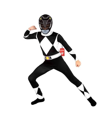 Image of Morph Black Mighty Morphin Power Rangers Costume Kids, Kids Power Rangers Costume, Halloween Costumes For Boys, Small