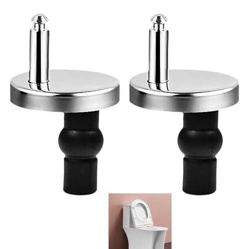 Image of 2 Pack Quick Release Toilet Seat Fixings, Universal Toilet Seat Hinges, Top Fix WC Toilet Seat Hinges for Blind Holes, Stainless Steel Rubber Expanding Toilet Seat Fittings Set Includes Nuts and Bolts