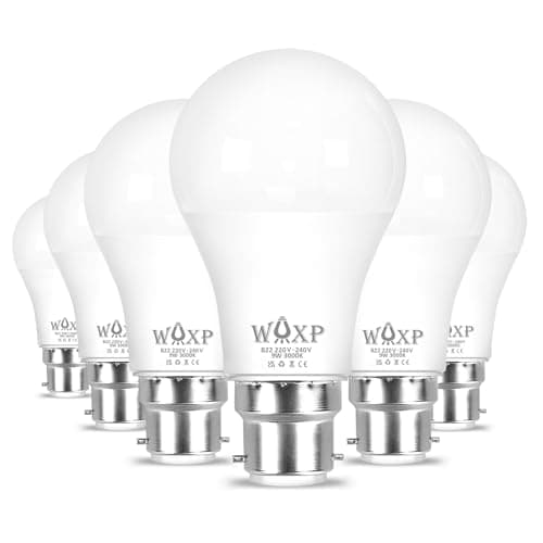 Image of Bayonet B22 LED White Light Bulb 60W Equivalent, 850 Lumen, 9W Light Bulbs Bayonet Fitting, Warm White 3000K, Non-Dimmable Energy Saver LED Lightbulb, Pack of 6