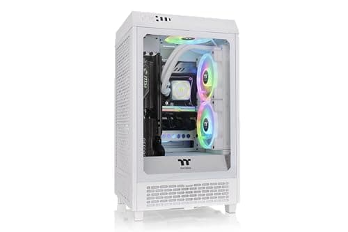 Image of Thermaltake Tower 200 Snow/Mini-ITX Computer Case/ 2x140mm Pre-Installed White CT140 Fans/White/ 3 Year Warranty