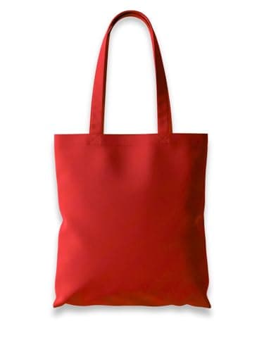 Image of Wonky Line Premium Cotton Tote Bag, Eco-Friendly Shopping Bag, 100% Cotton Canvas, Reusable Grocery Cloth Bag, Extra Strong Long Handle Double Stitched Ideal for Printing (Red)