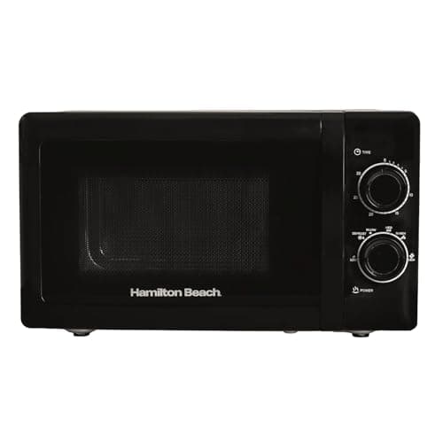Image of Hamilton Beach Microwave, 20L, 700W, Stainless Steel Cavity, Manual Control, 5 Power Levels, Quick Defrost, 30 Minute Timer, Black - HBMX79SSB