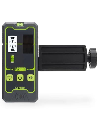Image of LasGoo LG-REC01 Receiver for Laser Level, Dual LCD Display & Bubble Level, Green and Red Beam Detector for Pulsing Lasers, Up to 50m, Built-in Rechargeable Battery, Clamp Included