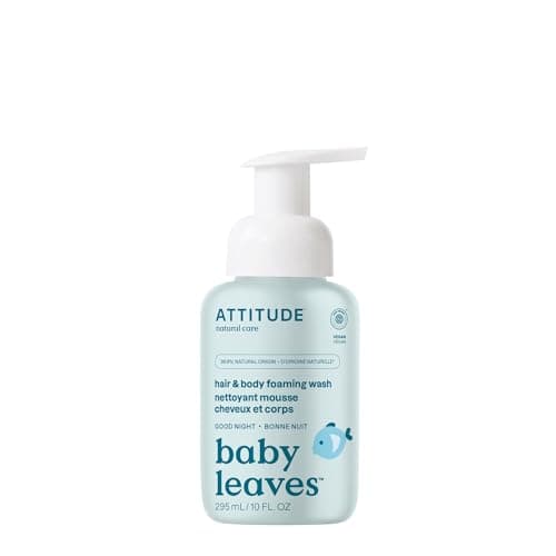 Image of ATTITUDE 2-in-1 Hair and Body Foaming Baby Wash, EWG Verified Shampoo Soap, Dermatologically Tested, Made with Naturally Derived Ingredients, Vegan, Good Night, 295 mL