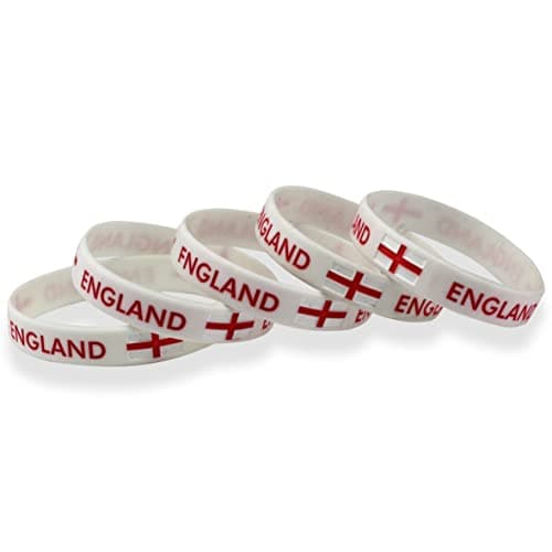 Image of Silicone Bracelet Wristband Support England, UK For Adults Football Merchadise, One Size Fits All, 5 Pieces