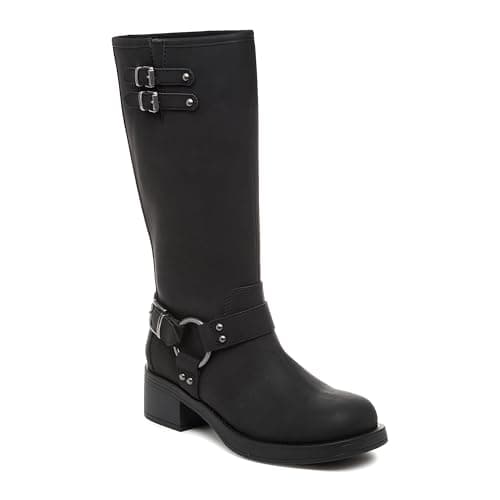 Image of Rocket Dog Nash Faux Leather Women's Black Heeled Knee High Boots - UK 6