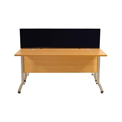 Image of Panelwarehouse Straight Desk Divider Partition Screens Desktop 1200mm x 400mm x 400mm - Double Sided Pinnable Fiesta Fabric Midnight � 12 Colours