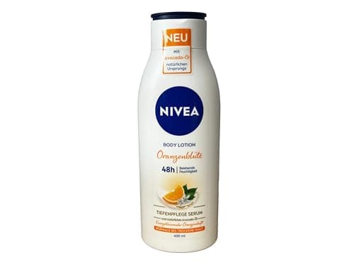 Image of NIVEA Orange Blossom Body Lotion (400 ml), Moisturising Body Cream with Natural Origin Avocado Oil, Skin Cream with Energising Fragrance for Normal and Dry Skin