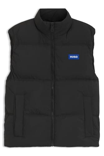 Image of HUGO Mens Bodolino2541 Relaxed-fit padded gilet with logo badge