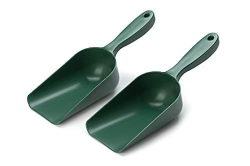 Image of EarlyGrow MPL50084/G/2 Small Plastic Handy Garden Scoop for Soil, Compost, Planting or Re-Potting Plants - Pack of 2 - Green