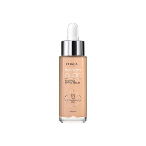 Image of L'Oréal Paris Nude Tinted Serum for Face, Plumping and Hydrating Face Makeup, 1 Percent Pure Hyaluronic Acid, Nude Foundation to Cover, Replumps and Hydrates Skin in One Hour, Shade 2-3 Light