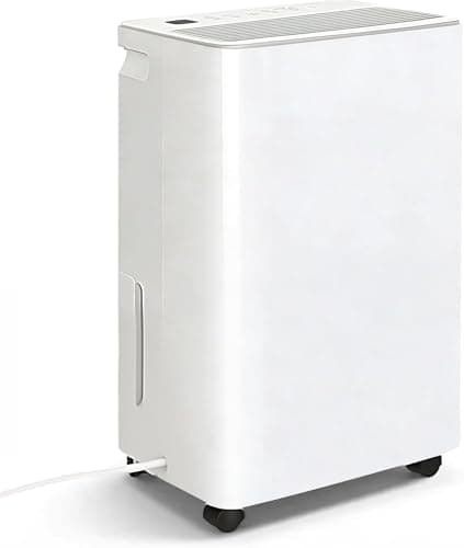 Image of 10L/Day Dehumidifier for Home, Quiet Dehumidifiers for Home with Smart Humidity Sensor, LED Display, 24H Timer, Laundry Drying Mode, Continuous Drainage & Wheels for Bedroom, Basement and Damp Rooms