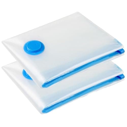 Image of Vacuum Storage Bags - 2 Pack 100X130CM Extra Large Strong Space Saver Compression Bags - Reusable Vacuum Pack Bags Double Zip Seal Travel Vacuum Storage Bags for Clothes Duvets Quilts Bedding Pillows