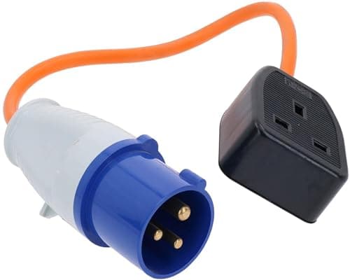 Image of Xtremeauto Fly Lead 16amp To 13amp Adapter - 110v To 240v Converter 16 amp Plug To 16 amp Socket Converter Cable Hook Up Camping, Generators & Caravan Mains Hookup 250V 16A Electric 16amp Plug Sockets