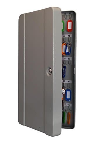 Image of Helix Standard Key Safe Steel with Cylinder Lock and Fixings 100 Key Ref WR0100, Grey