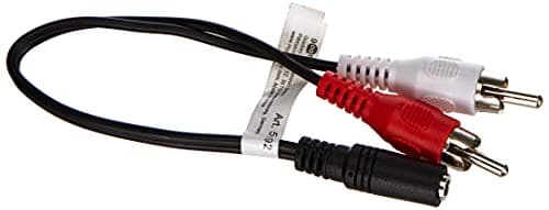 Image of Goobay 50092 Audio Cable Adapter, 3.5 mm Female to RCA Male, Black, 0.2 m Cable Length