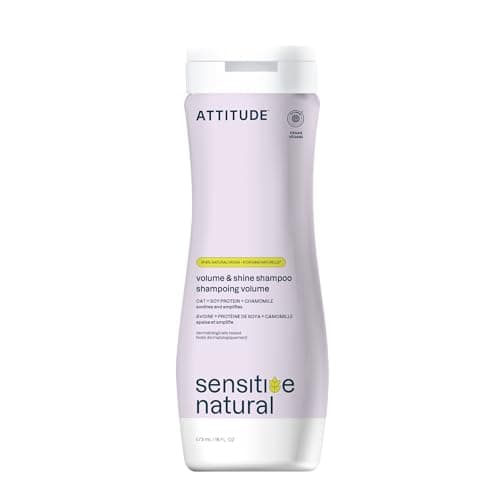 Image of ATTITUDE Volume and Shine Hair Shampoo for Sensitive Dry Scalp, EWG Verified, Soothing Oat, For Thin Hair, Naturally Derived Ingredients, Vegan and Plant-Based, 473 mL