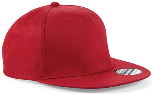 Image of WM SPORTS Personalised Snapback Rapper Baseball Caps Customised Rapper Adults Cap Printed Hip Hop Caps/Hats with Text/Name or Logo or Plain (Red)