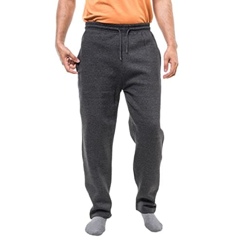 Image of GA COMMUNICATIONS Mens Jogging Sweat Pants Brushed Fleece Elasticated Waist Bottoms Gym Trousers[Charcoal Grey,L]