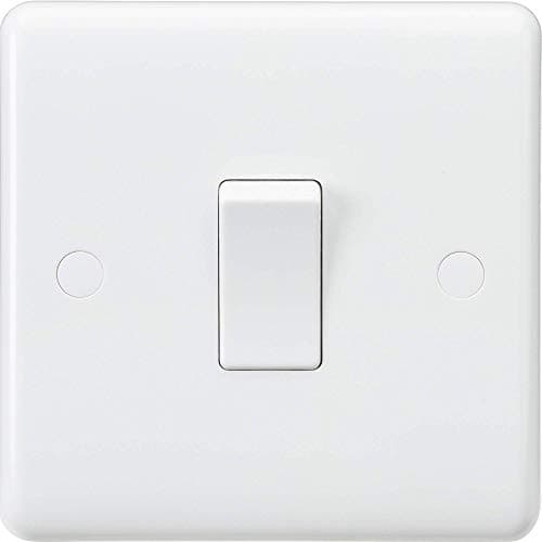 Image of Knightsbridge CU2000 Light Curved Edge 10 A 1 Gang 2 Way Switch, 230 V, White
