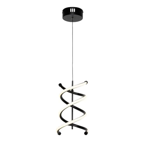Image of LITECRAFT Denny Ceiling Pendant Spiral Warm White Integrated LED Light - Black