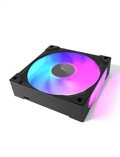 Image of EZDIY-FAB BF12 120mm All-in-One ARGB PWM Case Fan,28mm Thick High Static Pressure Design, High Airflow,1800RPM Max,One-Cable Integrated Design for PC Case, 5V 3-Pin RGB Sync,Black