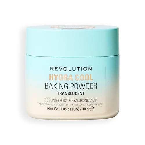 Image of Revolution, Hydra Cool Cooling Loose Baking Powder, Makeup Setting Powder for Hydrating Skin, Enriched with Hyaluronic Acid, Vegan & Cruelty-Free, 30g