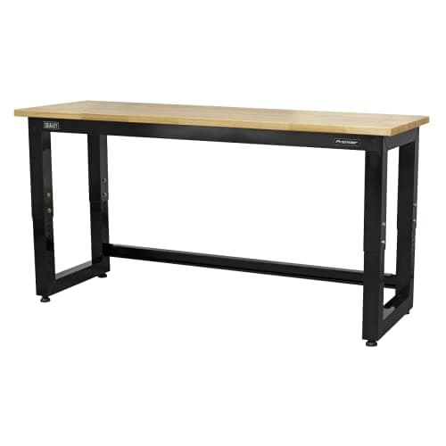 Image of Sealey 1830mm Heavy-Duty Steel Adjustable Workbench with Wooden Worktop - APMS22