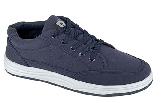 Image of Dek Mens Navy Blue Casual Canvas Lace Up Skate Sneaker Pumps Trainers (Navy), 11 UK