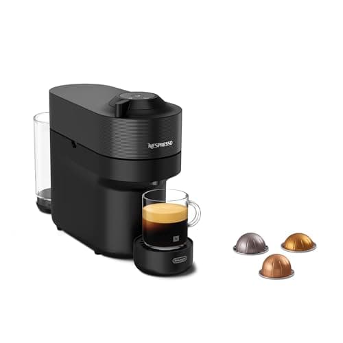 Image of Nespresso Vertuo Pop Coffee Machine by De'Longhi, Over 40 Varieties of Pods, 6 Coffee Cup Sizes, Espresso, Cappuccino, Starter Capsule Set Included, ENV90.B, Black