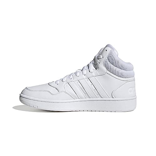 Image of adidas Men's Hoops 3.0 Mid Lifestyle Basketball Classic Vintage Shoes, Cloud White/Cloud White/Cloud White, 9.5 UK