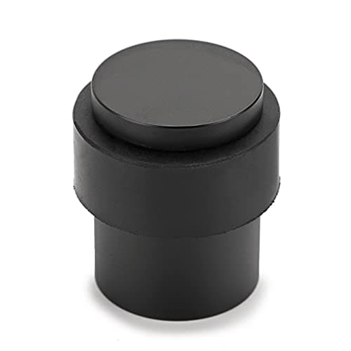 Image of IGNPION 1pc Stainless Steel Door Stoppers Floor Mount Door Holder Stop Heavy Duty Door Stop with Sound Dampening Bumper, Black