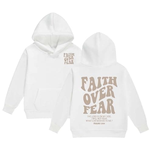Image of Generisch Girls' Hoodies & Sweatshirts for Toddlers to Large Children Hoodie Letters Long Sleeve Pocket Hoodie Jacket Things For 12 Year Old Girls, White, 10-11 Years