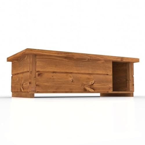 Image of Large Hedgehog House Feeding Station with Waterproof Felt Roof and 2 Entrances/Exits