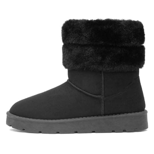 Image of Lilley Mae Womens Black Faux Fur Ankle Boot - Size 6 UK - Black