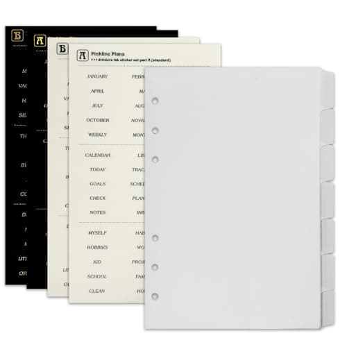 Image of Zelten PP Binder Index Dividers with 4 Sheets Tab Stickers for Personal Organizer (PP Frosted 7-Tab, A5/6 Hole)