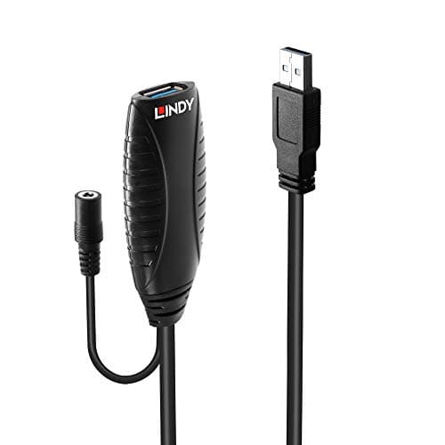 Image of Lindy 15m USB 3.0 Active Extension Cable, Black