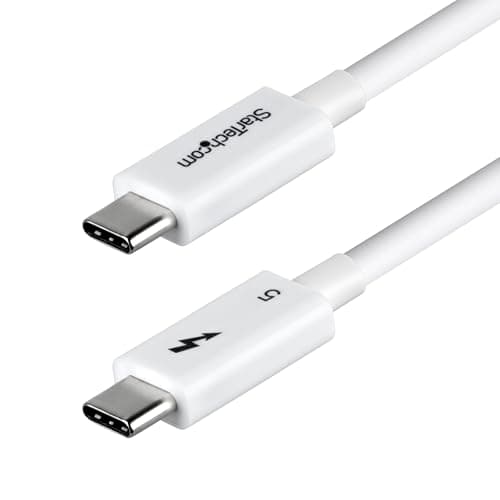 Image of StarTech.com 3ft (1m) Thunderbolt 5 Cable, 80Gbps/120Gbps, 240W PD, 8K 60Hz, Thunderbolt Certified, TB5/TB4/USB4/USB-C - White