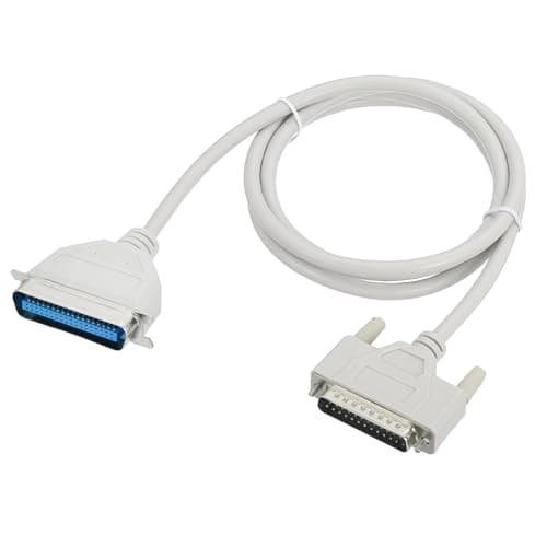 Image of sourcing map DB25 25-Pin Parallel Port Printer Cable, 4.6ft(1.4m) DB25 25 Pin Male to CN36 36 Pin Male Converter with Nickel-Plated Connectors for Scanners Printers Beige