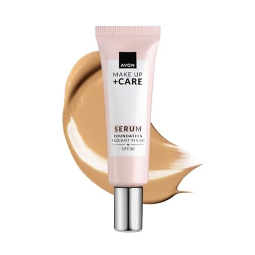 Image of Avon Serum Foundation 30ml, SPF 30, Serum Infused Formula for Light-Medium Coverage, Locks in Moisture, Cruelty Free, Natural Beige