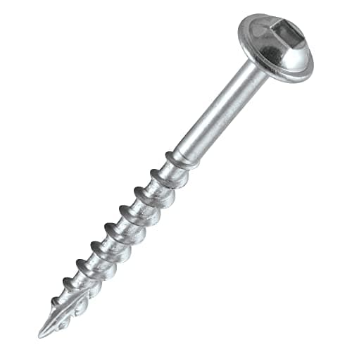 Image of Trend Pocket Hole Screws for Softwoods, 50mm Long, Pack of 200, Coarse Self-Cutting Threaded Square Drive Screws, PH/8X50/200C, Silver