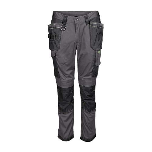 Image of Apache Sudbury Mens Work Trousers | Grey and Black UK Size 30W 33L | Lightweight Stretch Comfort Slim Fit | Rip-Stop Fabric | Cargo and Holster Pockets
