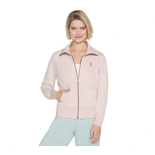 Image of Skechers Women's The Hoodless Hoodie Diamond Jacket Hooded Sweatshirt, Burnished Lilac, M UK