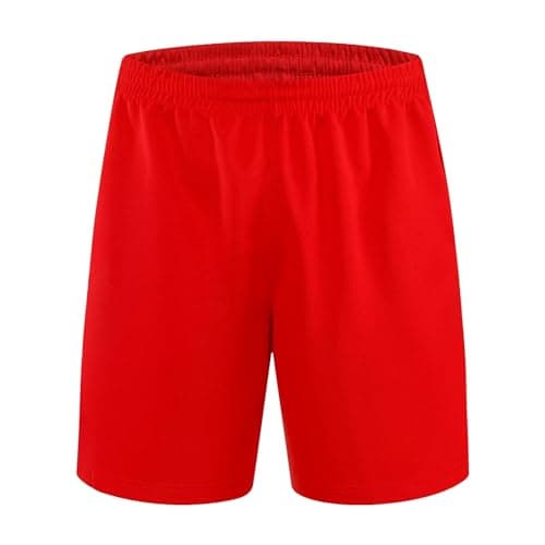 Image of Kids Activewear Shorts School PE Short Boys Girls Gym Football Sports Running Training Shorts Quick Drying(Red, 4-5 Years)