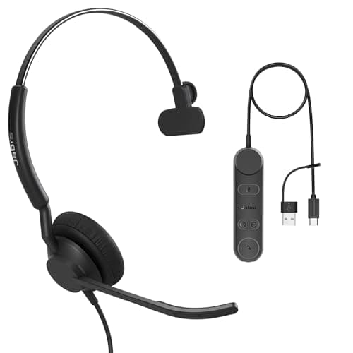 Image of Jabra Engage 50 II schnurgebundenes Mono-Headset mit Link Call Control, geräuschunterdrückender 3-Mic-Technologie und USB-C/A-Kabel - MS Teams-Zertifiziert, mit Allen Plattformen kompatibel - Schwarz